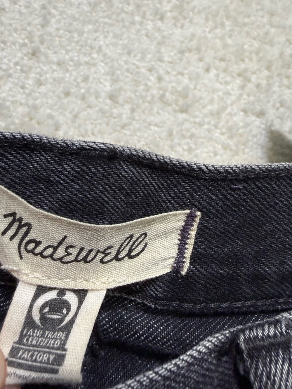 Madewell Low Slung Baggy Denim Jeans Washed Black Kingswood Wash Rigid Size 27 4 - Picture 7 of 14